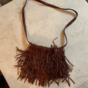 Elegant Brown Fringe Crossbody Bag